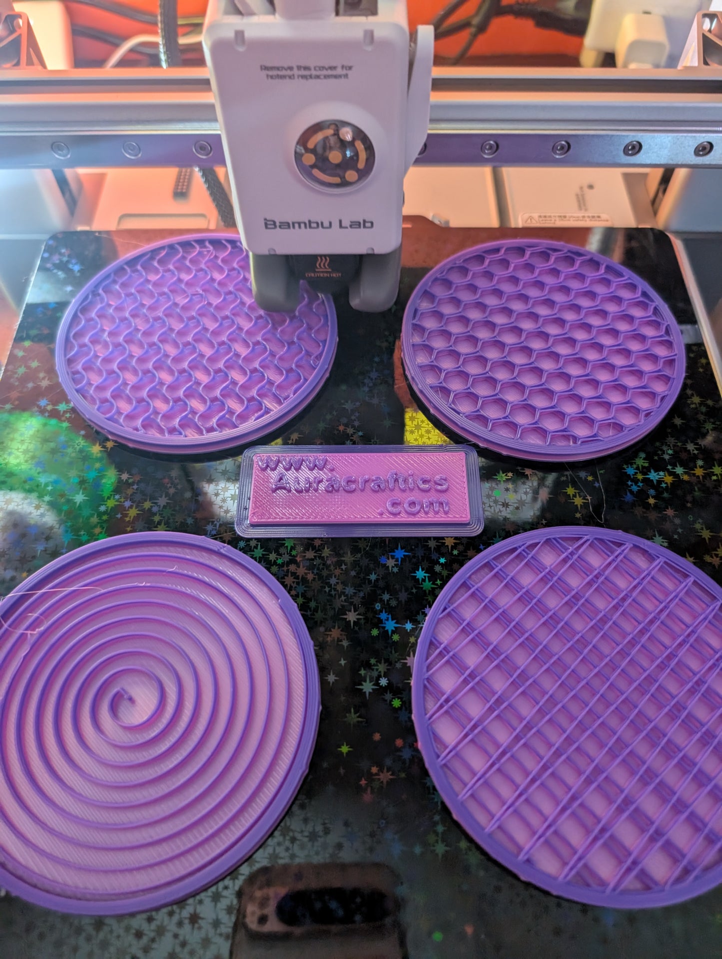 Customizable 3D printed, 4 Inch coasters! (Pack of 4)
