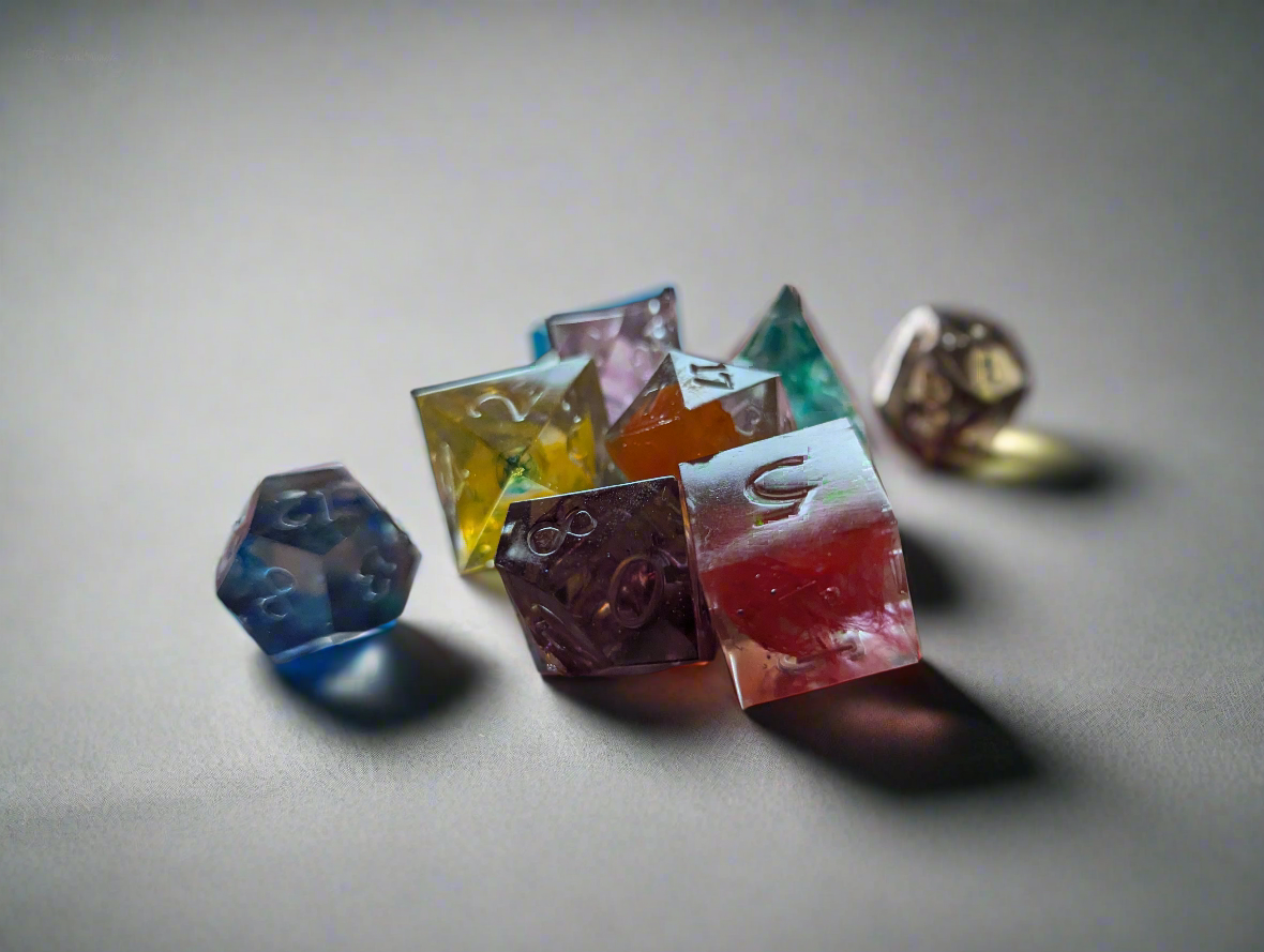 Custom themed/colored  ("Aura Crafted") Dice set or singles