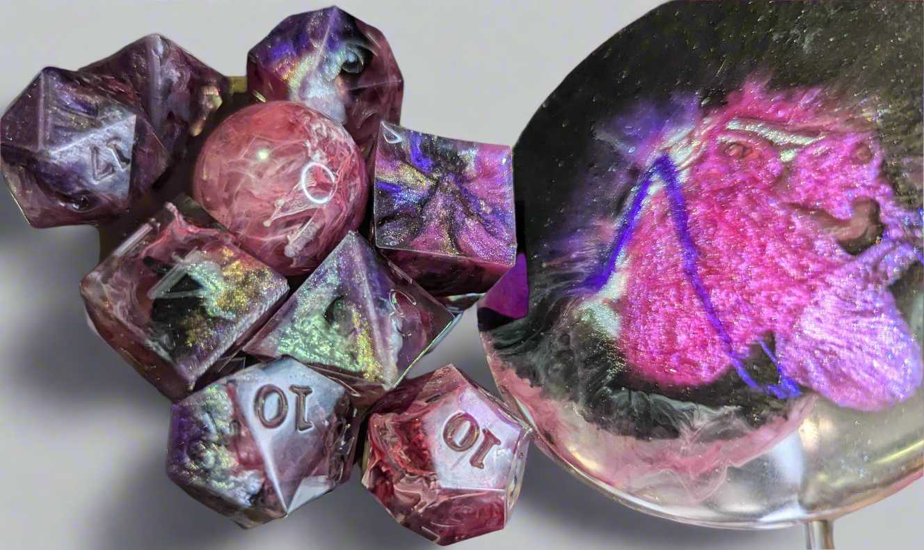 Custom themed/colored  ("Aura Crafted") Dice set or singles