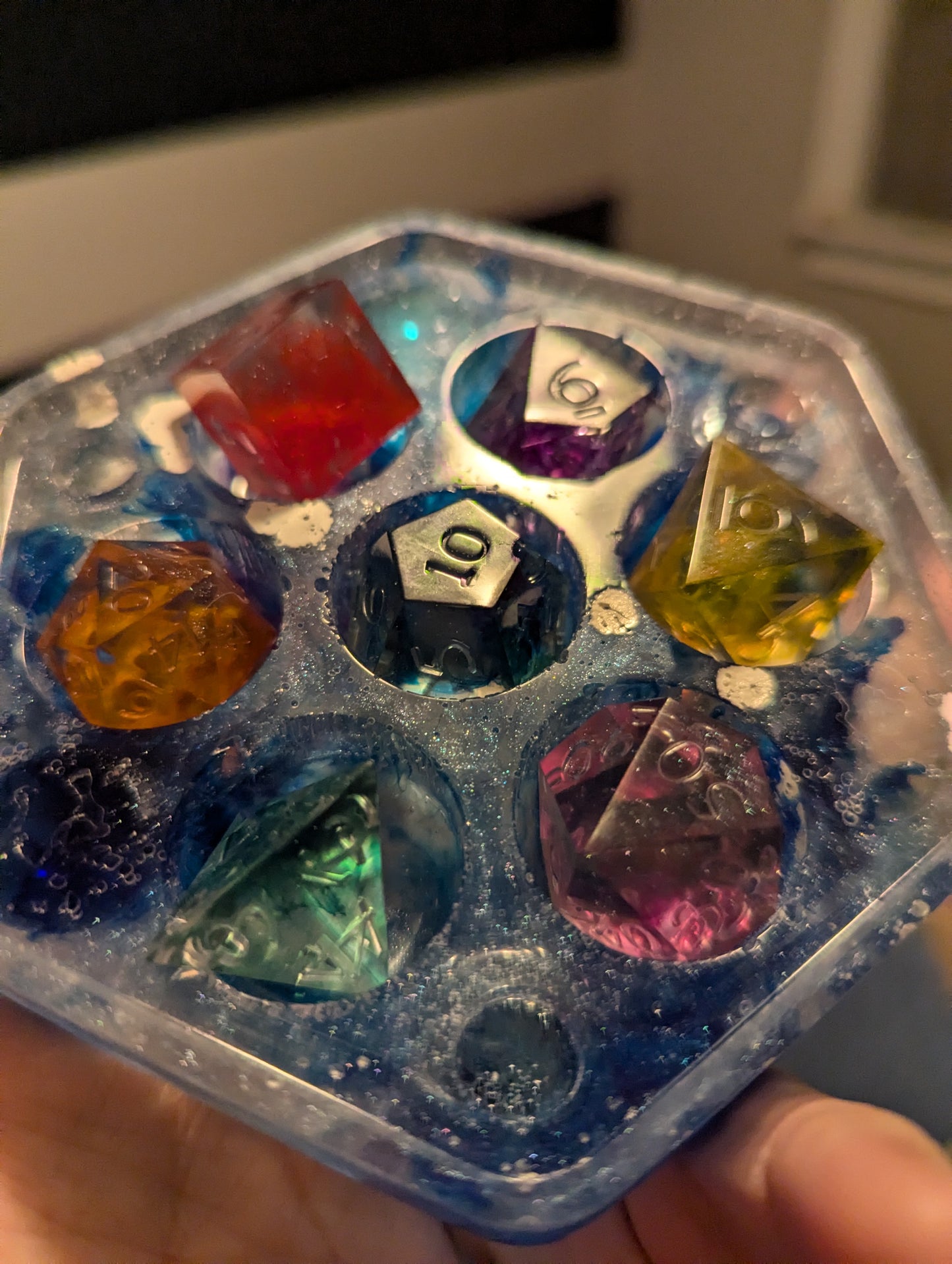 Custom themed/colored  ("Aura Crafted") Dice set or singles